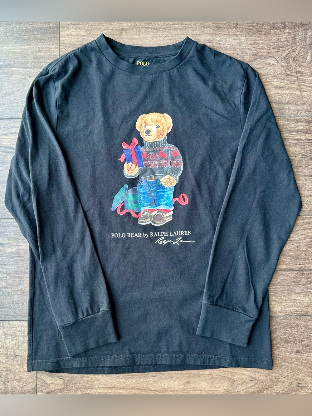 Polo Ralph Lauren Shirt - Holiday Christmas Polo Bear Shirt - Boys Large 14-16